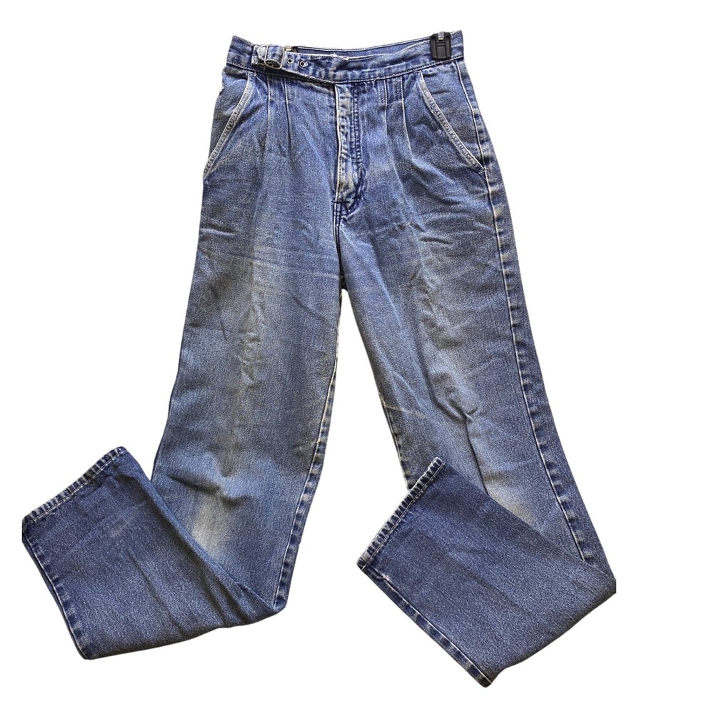 Vintage Normandee Rose Jeans Womens 9L Pleated Buckle Baggy‎ 80's High Waisted